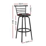 darrahopens Furniture > Bar Stools & Chairs Artiss Set of 2 PU Leather Bar Stools - Black and Steel
