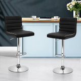 darrahopens Furniture > Bar Stools & Chairs Artiss Set of 2 PU Leather Bar Stools Padded Line Style - Black