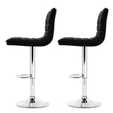 darrahopens Furniture > Bar Stools & Chairs Artiss Set of 2 PU Leather Bar Stools Padded Line Style - Black