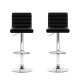 darrahopens Furniture > Bar Stools & Chairs Artiss Set of 2 PU Leather Bar Stools Padded Line Style - Black