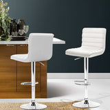 darrahopens Furniture > Bar Stools & Chairs Artiss Set of 2 PU Leather Bar Stools Padded Line Style - White