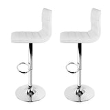 darrahopens Furniture > Bar Stools & Chairs Artiss Set of 2 PU Leather Bar Stools Padded Line Style - White