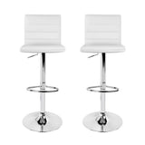 darrahopens Furniture > Bar Stools & Chairs Artiss Set of 2 PU Leather Bar Stools Padded Line Style - White