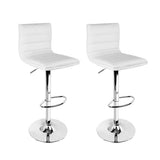 darrahopens Furniture > Bar Stools & Chairs Artiss Set of 2 PU Leather Bar Stools Padded Line Style - White