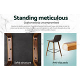 darrahopens Furniture > Bar Stools & Chairs Artiss Set of 2 PU Leather Bar Stools Square Footrest - Wood and Brown