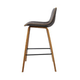 darrahopens Furniture > Bar Stools & Chairs Artiss Set of 2 PU Leather Bar Stools Square Footrest - Wood and Brown