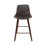 darrahopens Furniture > Bar Stools & Chairs Artiss Set of 2 PU Leather Bar Stools Square Footrest - Wood and Brown