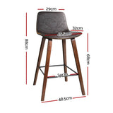 darrahopens Furniture > Bar Stools & Chairs Artiss Set of 2 PU Leather Bar Stools Square Footrest - Wood and Brown