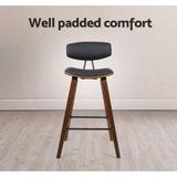 darrahopens Furniture > Bar Stools & Chairs Artiss Set of 2 PU Leather Circular Footrest Bar Stools - Black