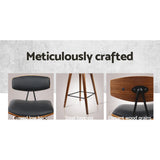 darrahopens Furniture > Bar Stools & Chairs Artiss Set of 2 PU Leather Circular Footrest Bar Stools - Black
