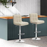 darrahopens Furniture > Bar Stools & Chairs Artiss Set of 2 PU Leather Gas Lift Bar Stools - Beige