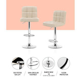 darrahopens Furniture > Bar Stools & Chairs Artiss Set of 2 PU Leather Gas Lift Bar Stools - Beige