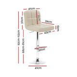 darrahopens Furniture > Bar Stools & Chairs Artiss Set of 2 PU Leather Gas Lift Bar Stools - Beige