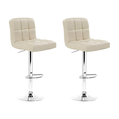 darrahopens Furniture > Bar Stools & Chairs Artiss Set of 2 PU Leather Gas Lift Bar Stools - Beige