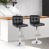 darrahopens Furniture > Bar Stools & Chairs Artiss Set of 2 PU Leather Gas Lift Bar Stools - Black