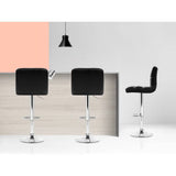 darrahopens Furniture > Bar Stools & Chairs Artiss Set of 2 PU Leather Gas Lift Bar Stools - Black