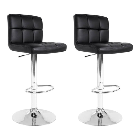 darrahopens Furniture > Bar Stools & Chairs Artiss Set of 2 PU Leather Gas Lift Bar Stools - Black