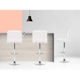 darrahopens Furniture > Bar Stools & Chairs Artiss Set of 2 PU Leather Gas Lift Bar Stools - White
