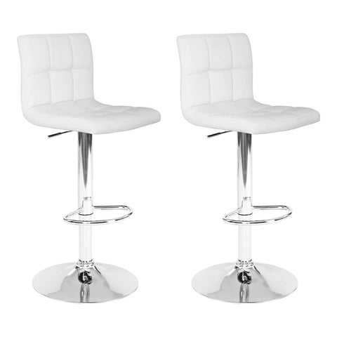 darrahopens Furniture > Bar Stools & Chairs Artiss Set of 2 PU Leather Gas Lift Bar Stools - White
