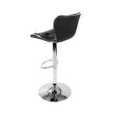 darrahopens Furniture > Bar Stools & Chairs Artiss Set of 2 PU Leather Patterned Bar Stools - Black and Chrome