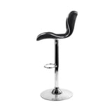 darrahopens Furniture > Bar Stools & Chairs Artiss Set of 2 PU Leather Patterned Bar Stools - Black and Chrome
