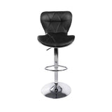 darrahopens Furniture > Bar Stools & Chairs Artiss Set of 2 PU Leather Patterned Bar Stools - Black and Chrome