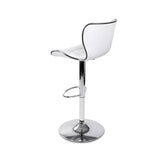 darrahopens Furniture > Bar Stools & Chairs Artiss Set of 2 PU Leather Patterned Bar Stools - White and Chrome