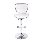 darrahopens Furniture > Bar Stools & Chairs Artiss Set of 2 PU Leather Patterned Bar Stools - White and Chrome