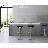 darrahopens Furniture > Bar Stools & Chairs Artiss Set of 2 PU Leather Wave Style Bar Stools - Black