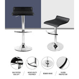 darrahopens Furniture > Bar Stools & Chairs Artiss Set of 2 PU Leather Wave Style Bar Stools - Black