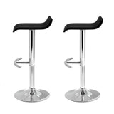 darrahopens Furniture > Bar Stools & Chairs Artiss Set of 2 PU Leather Wave Style Bar Stools - Black