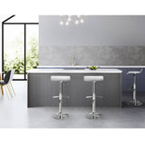 darrahopens Furniture > Bar Stools & Chairs Artiss Set of 2 PU Leather Wave Style Bar Stools - White