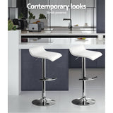 darrahopens Furniture > Bar Stools & Chairs Artiss Set of 2 PU Leather Wave Style Bar Stools - White