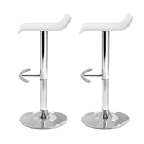 darrahopens Furniture > Bar Stools & Chairs Artiss Set of 2 PU Leather Wave Style Bar Stools - White