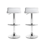 darrahopens Furniture > Bar Stools & Chairs Artiss Set of 2 PU Leather Wave Style Bar Stools - White