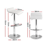 darrahopens Furniture > Bar Stools & Chairs Artiss Set of 2 PU Leather Wave Style Bar Stools - White