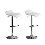 darrahopens Furniture > Bar Stools & Chairs Artiss Set of 2 PU Leather Wave Style Bar Stools - White