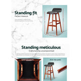 darrahopens Furniture > Bar Stools & Chairs Artiss Set of 2 PU Leather Wood Wave Style Bar Stool - Black