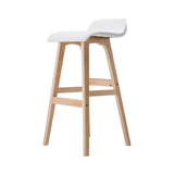 darrahopens Furniture > Bar Stools & Chairs Artiss Set of 2 PU Leather Wood Wave Style Bar Stool - White