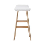 darrahopens Furniture > Bar Stools & Chairs Artiss Set of 2 PU Leather Wood Wave Style Bar Stool - White