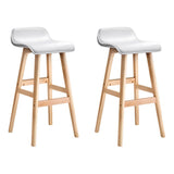darrahopens Furniture > Bar Stools & Chairs Artiss Set of 2 PU Leather Wood Wave Style Bar Stool - White