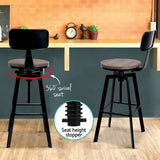 darrahopens Furniture > Bar Stools & Chairs Artiss Set of 2 Rustic Industrial Style Metal Bar Stool - Black and Wood