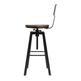 darrahopens Furniture > Bar Stools & Chairs Artiss Set of 2 Rustic Industrial Style Metal Bar Stool - Black and Wood