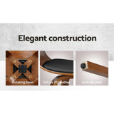 darrahopens Furniture > Bar Stools & Chairs Artiss Set of 2 Swivel PU Leather Bar Stool - Wood and Black