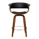 darrahopens Furniture > Bar Stools & Chairs Artiss Set of 2 Swivel PU Leather Bar Stool - Wood and Black