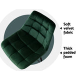 darrahopens Furniture > Bar Stools & Chairs Artiss Set of 2 Velvet Bar Stools - Green