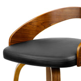 darrahopens Furniture > Bar Stools & Chairs Artiss Set of 2 Walnut Wood Bar Stools - Black and Brown