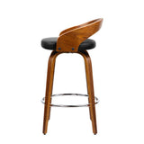darrahopens Furniture > Bar Stools & Chairs Artiss Set of 2 Walnut Wood Bar Stools - Black and Brown