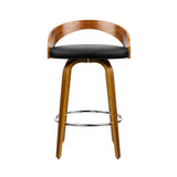 darrahopens Furniture > Bar Stools & Chairs Artiss Set of 2 Walnut Wood Bar Stools - Black and Brown