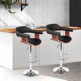 darrahopens Furniture > Bar Stools & Chairs Artiss Set of 2 Wooden Bar Stool - Black and Wood
